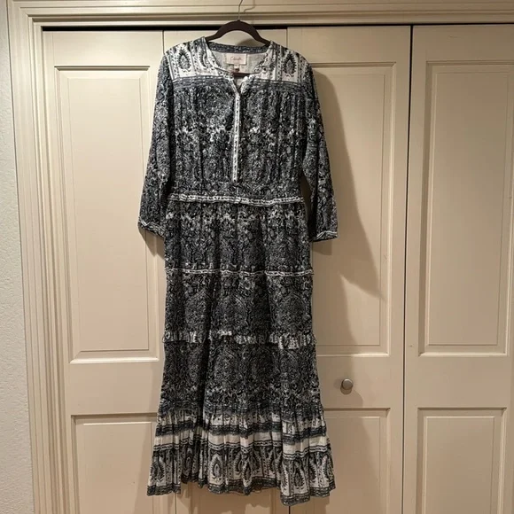 white christmas dresses Block Print Floral Kaftan - Pink